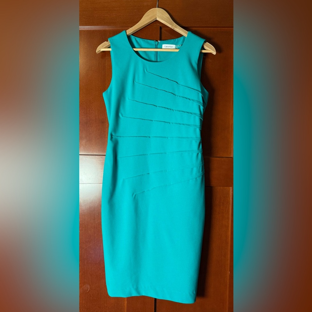 Calvin Klein Green Sleeveless Midi Dress Size 4